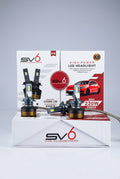 SV6 High Power H4 LED Headlight Bulb Kit | 220W Max, 22000 Lumens, 4300K | Built-in Turbo Cooling Fan, Plug & Play (Pack of 2)