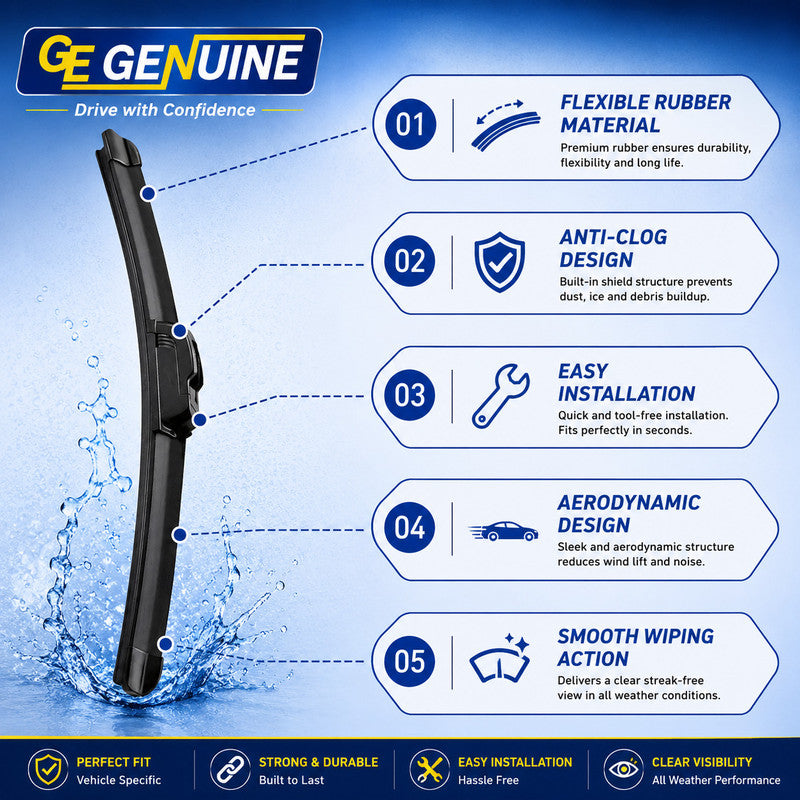Front Windshield Wiper Blade - GE Genuine OEM